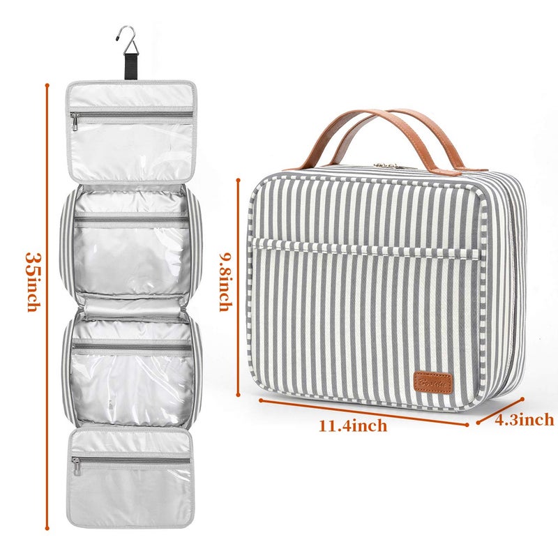Bosidu Hanging Travel Toiletry Bag, Large Capacity Cosmetic Travel Toiletry Organizer for Women with 4 Compartments & 1 Sturdy Hook, Perfect for Daily Use/Valentines' Day - Image 3